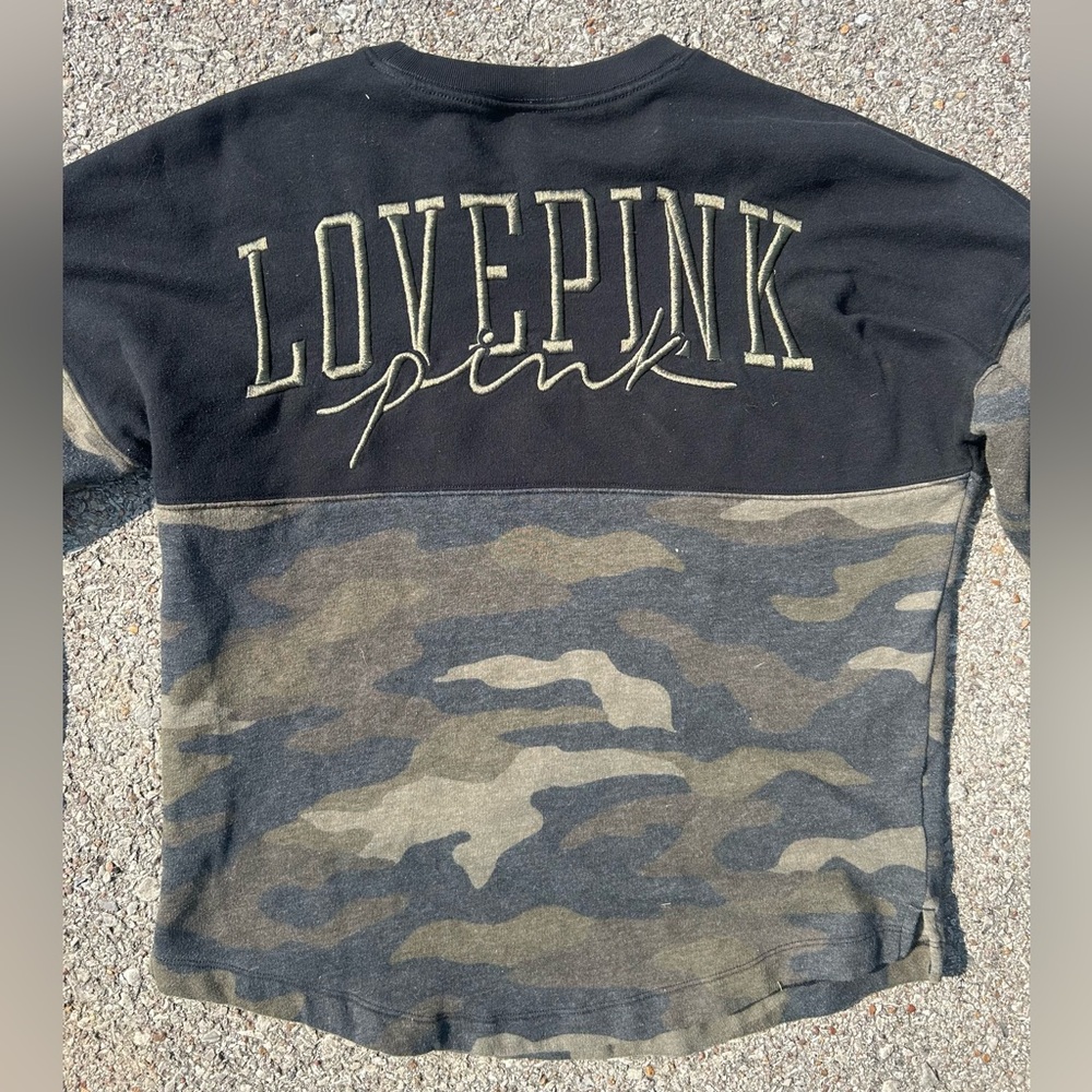 PINK Victoria's Secret Black and Camouflage women's Sweatshirt